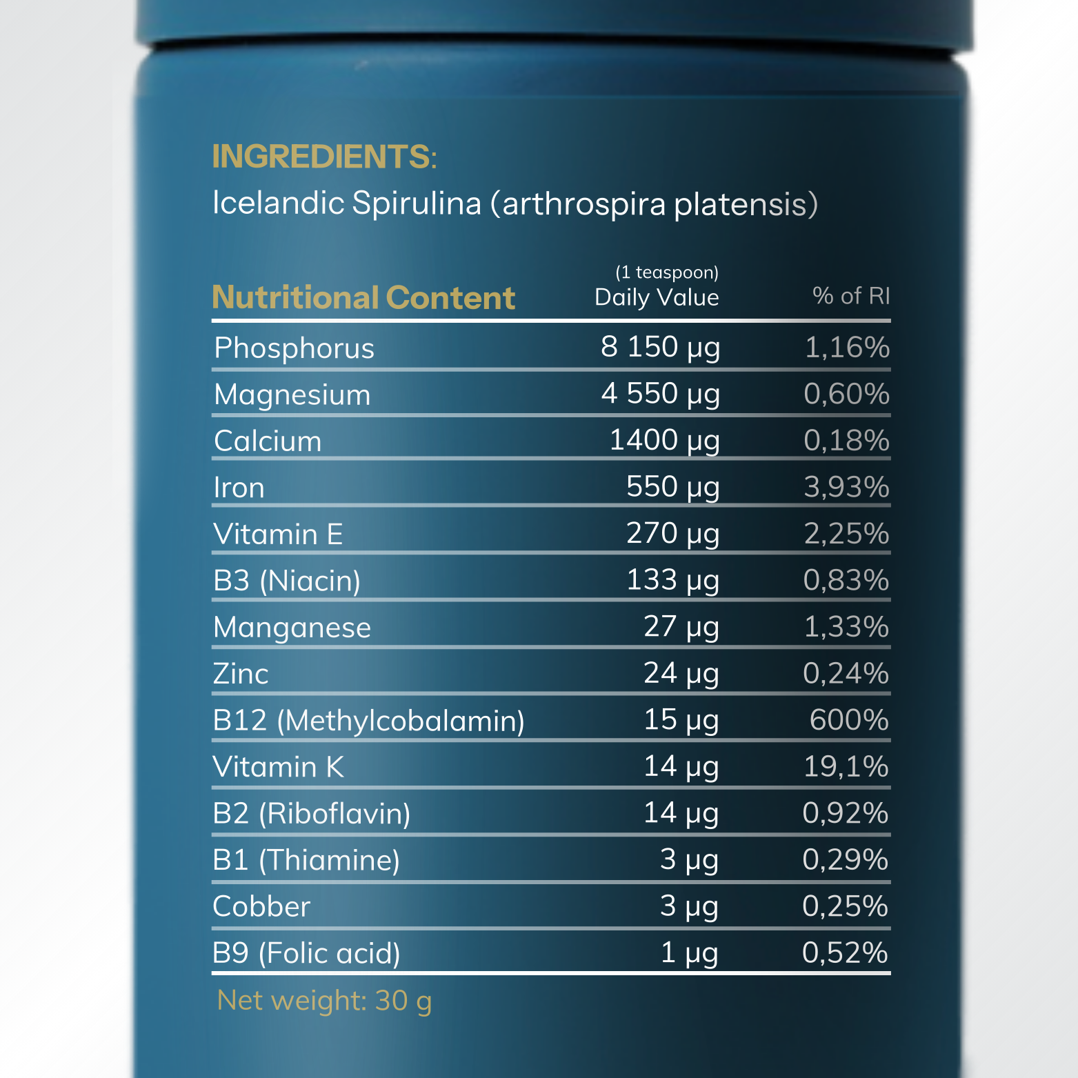 Islandsk Spirulina